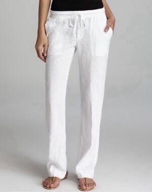James Perse 100% Linen White Pant Size 1 Womens Small Lounge Casual Minimalist